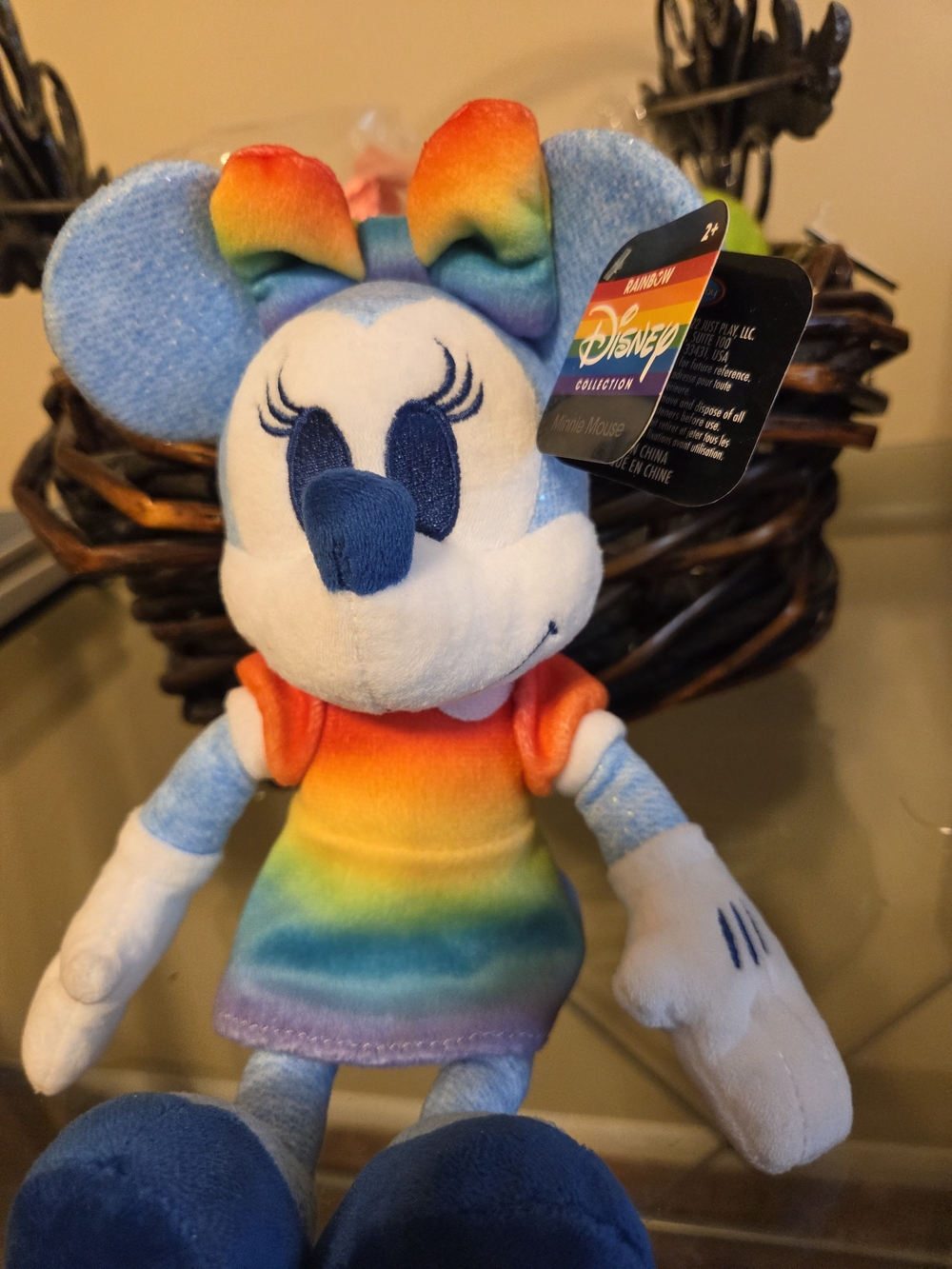 Disney Rainbow Minnie Mouse Plush NWT